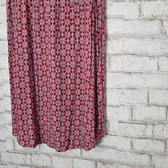 Eddie Bauer cute red and blue midi dress - Picture 12 of 15